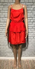 Collective Concepts, S, Bright Orange-Red Sleeveless Layer Lined Mini Dress