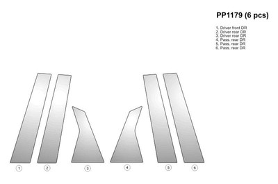 For Honda Civic 2016-2021 B&I PP1179-PCH Chrome Pillar Posts