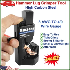Hammer Lug Crimper Tool - 0000 AWG Battery and Welding Cables 8 AWG TO 4/0 Wire
