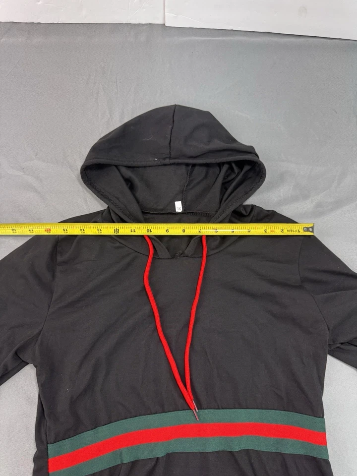 Mujer Manga Corta G U C I Estampado Con Capucha Damas Camiseta Vestido Negro Talla XL Foto 4 de 4