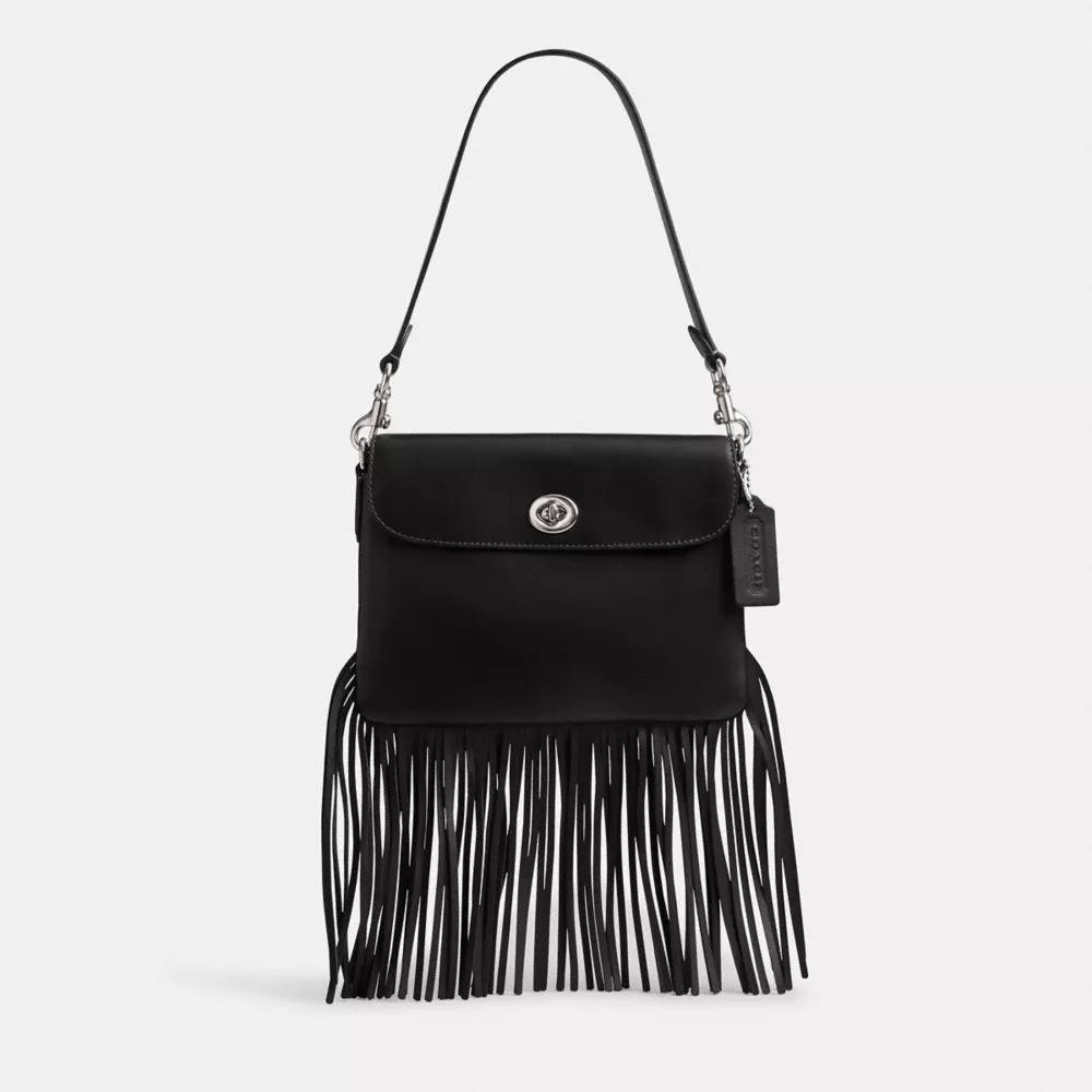 Coach 1941 ReEdition 1964 Black Fringe Crossbody Bag Glovetanned