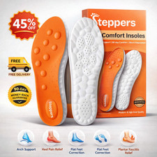 Genuine Steppers Comfort Boosting Massage Insoles for Heel & Plantar Fasciitis
