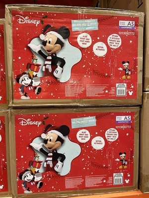 Disney 4 ft Animated Holiday Mickey Mouse Christmas Santa NEW IN HAND Home Depot
