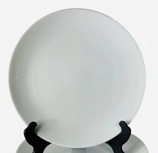 World Market Solid White Basic Everyday Round Coupe Dinner Plates 11” Lot Of 2