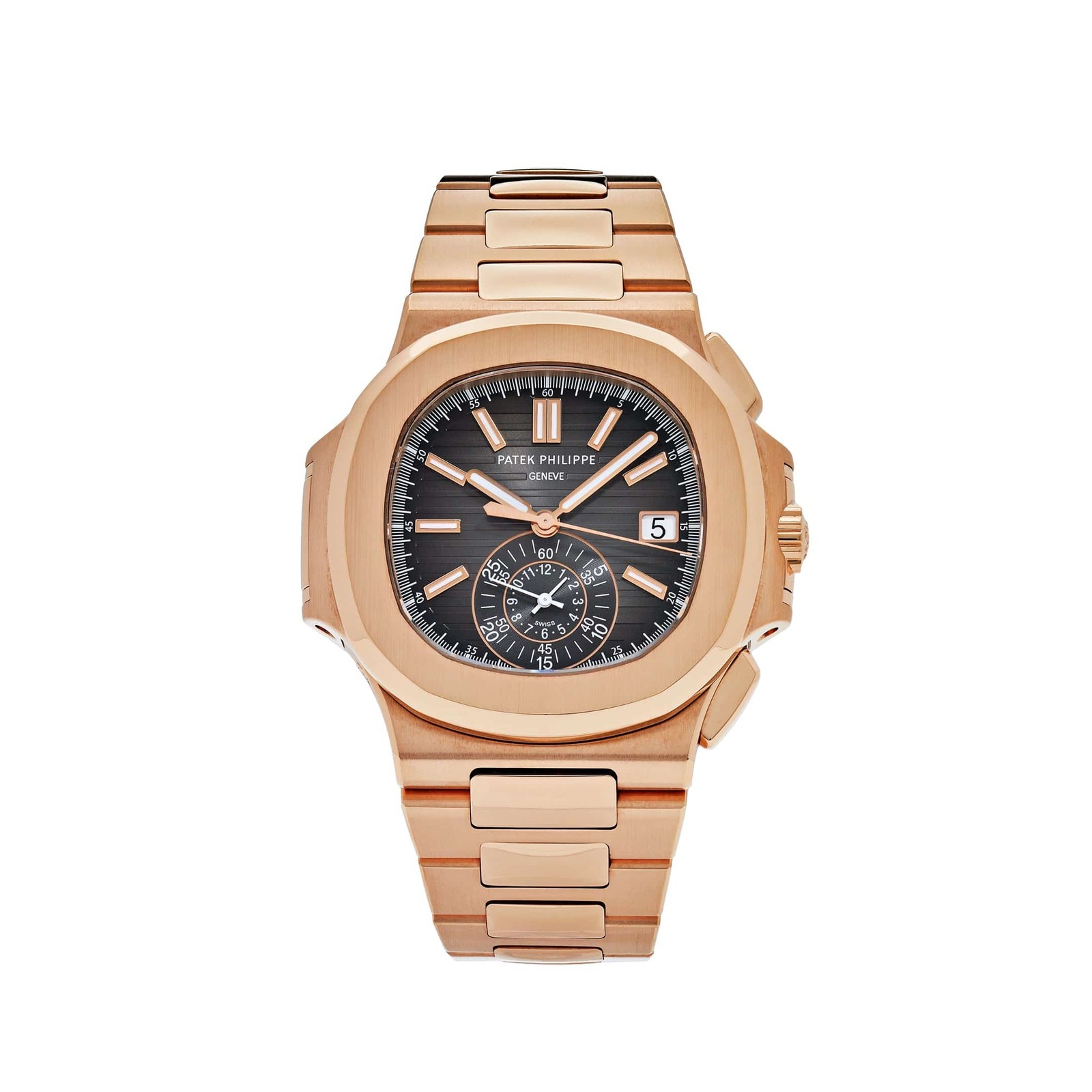 Patek Philippe Nautilus 5980/1R-001 Rose Gold Chronograph Date Watch
