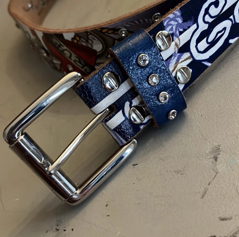 ED HARDY BY CHRISTIAN AUDIGIER CINTURÓN DE CUERO CON PEDRERÍA TALLA S Foto 4 de 4