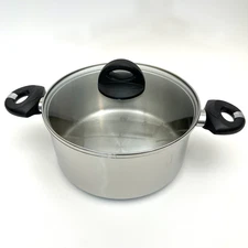 Bialetti Stock Pot w Lid 18/10 Stainless Steel 4 Q Professional Quality Italian