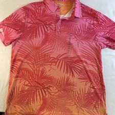 Birdie Bound Golf Polo Shirt Men's L Performance Ombre Fern print