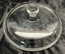 Pyrex #408 Clear Round Glass Replacement Lid 8-3/4" ID 9" OD