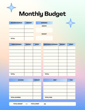 Digital PDF Blue and White Minimalist Monthly Planner Instant Download