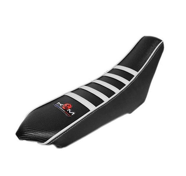 Housse de selle mécaboite KRM blanche pour rénover la moto Rieju MRT