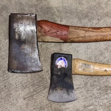 Vintage lot of 2 USA Axe/Hatchets. Plumb, Woodings Verona