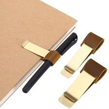 2pcs Notebook Pen Ring, Vintage Brass, Brown/Brass