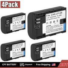 4PCS Replacement Battery for Canon LP-E6 LP-E6N LC-E6 & Canon EOS 6D Mark II New