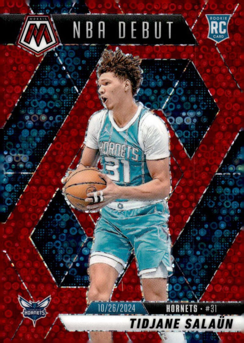 TIDJANE SALAUN RC 2024-25 Mosaic NBA Debut Fast Break /99 Red #268 Pan ID:143083