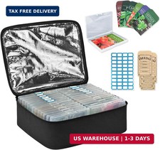 26 Slots Seed Storage Organizer Box with Insulated Bag Seed Envelopes Bag and La