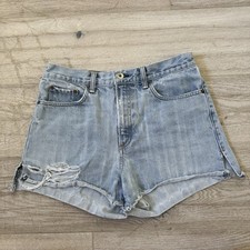 rag  bone JEAN Women's Cut Off Distressed Denim Shorts Light Blue Size 29