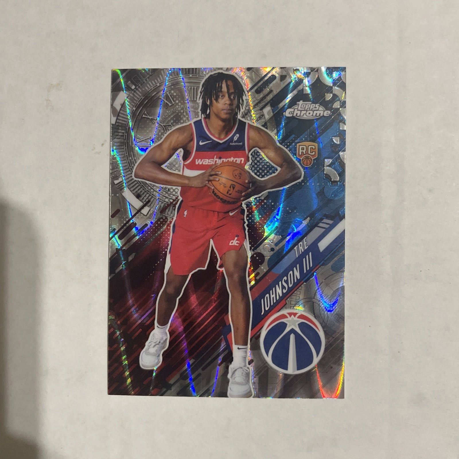 2025 Topps Chrome Tre Johnson III Go Time GT21 Wizards RC wave refractor