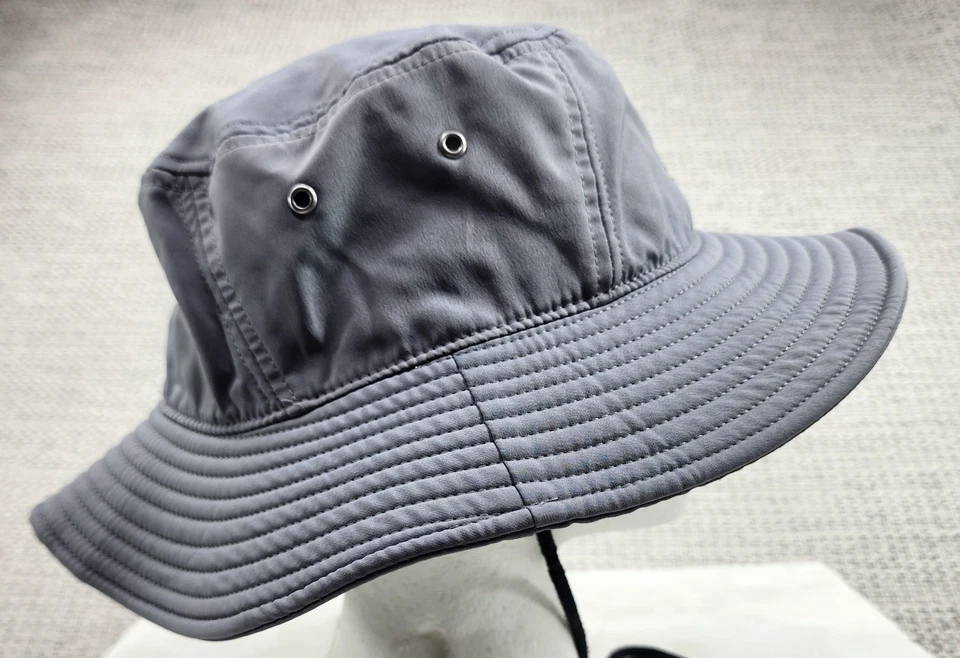 Adidas Hat Boonie Strap Back Mens Gray AEROREADY Bucket Wide Brim Chin Strap - Image 3 of 4