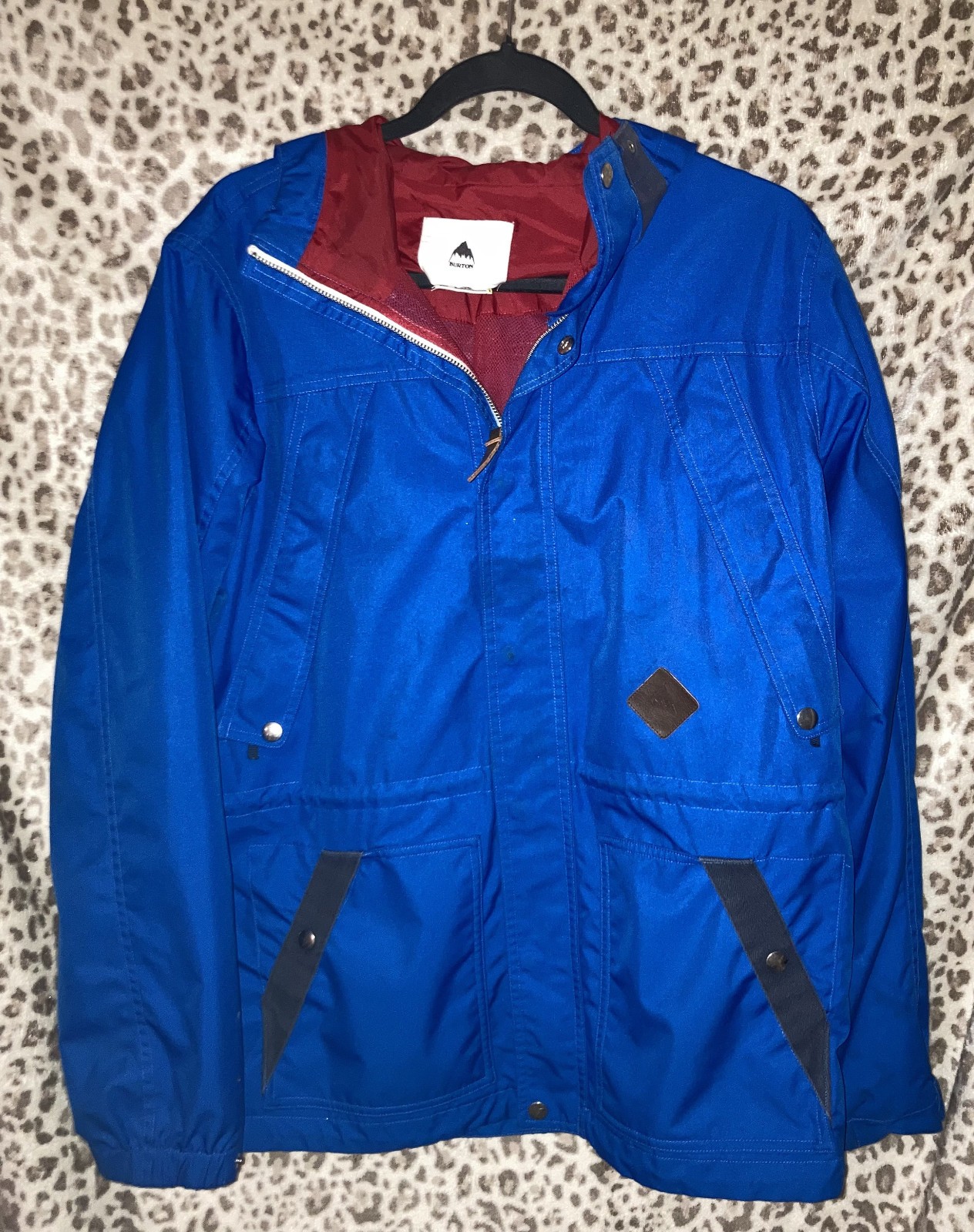 Burton Dryride Men's Snowboarding Jacket, Blue/Red, S… - Gem