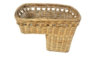 Vintage Wicker Rattan Stair Basket! Good condition, some wear on lip see pics