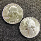 1963-P-D Washington 25C's - Philadelphia & Denver - 90% Silver - BU Light Toning