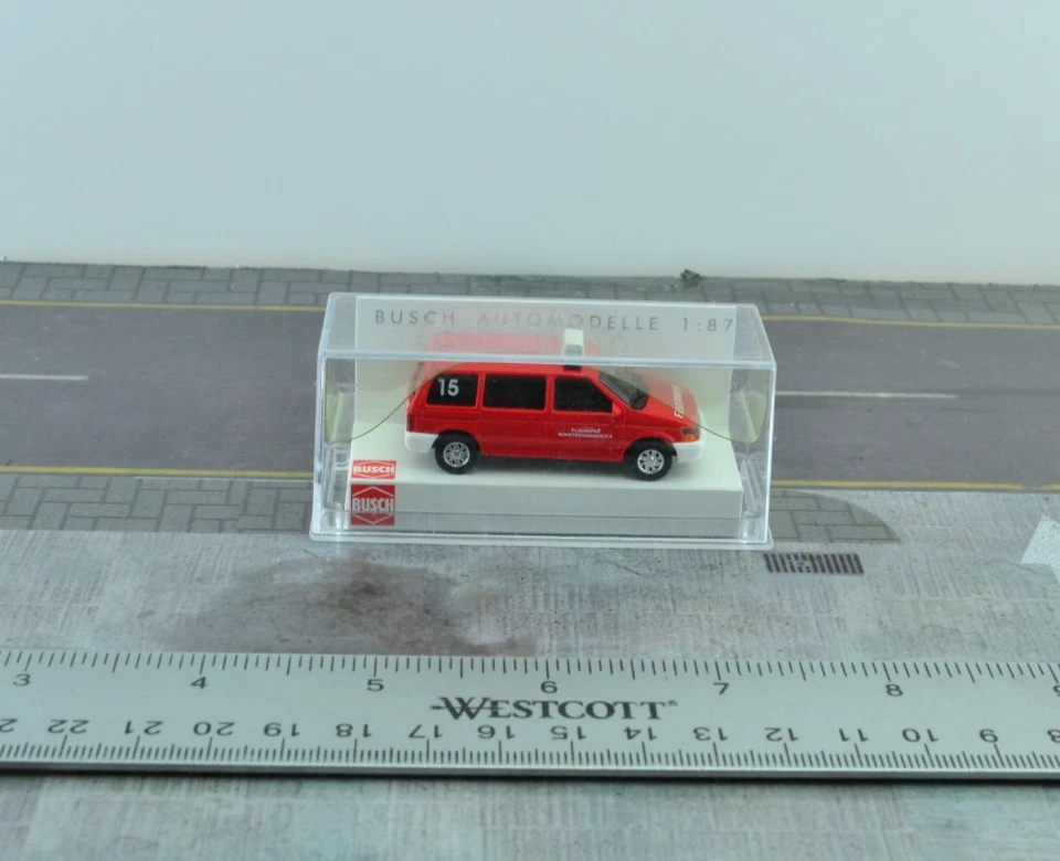 Busch 44616 Chrysler Voyager Van Osnabruck Fire Dept. Red HO 1:87 Scale - Image 2 of 2