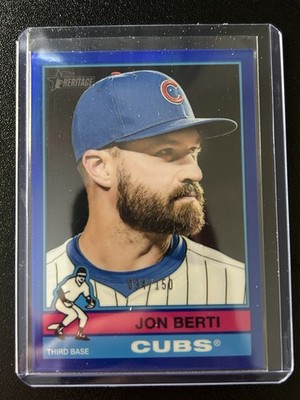 2025 Topps Heritage High Number Blue Parallel Jon Berti #667 34/150 Chicago Cubs
