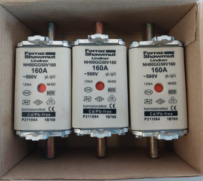 3x Ferraz Shawmut Lindner NH00GG50V160 Sicherung 160A 500V gG NH00