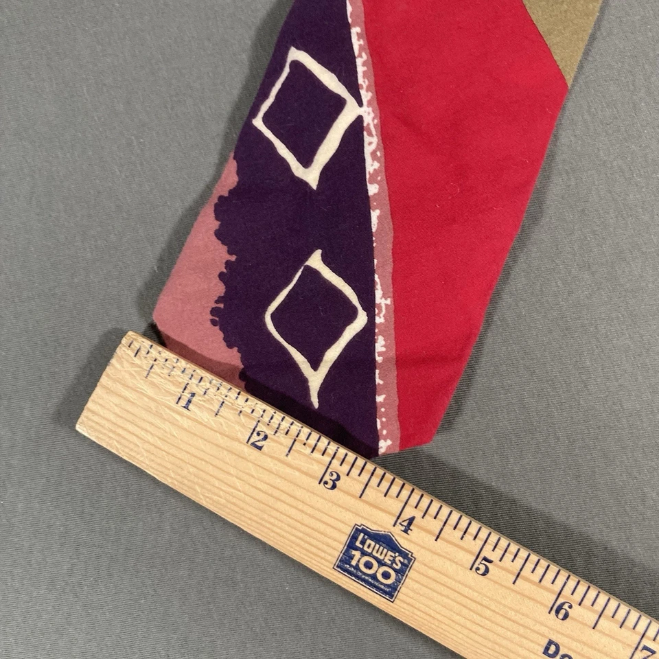 Corbata de cuello Ketch vintage 100 % algodón italiana abstracta años 90 80 Foto 4 de 4