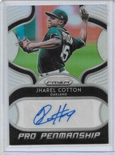 Jharel Cotton 2019 Prizm Baseball Pro Penmanship Silver Autograph #PPJC