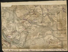 18" x 24" 1832 Official map of the lower Potomac River picket lines