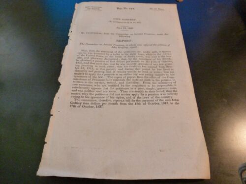 Government Report 1840 John Godfrey Battle Stony Creek War Of 1812 - Picture 1 of 1