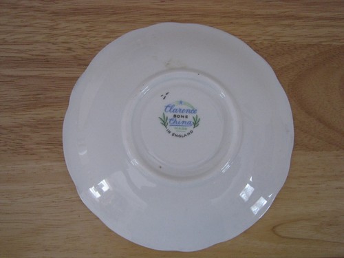 Vintage Black Bone China Teacup and Saucer with Roses & Gold Trim by Clarence - Picture 14 of 14