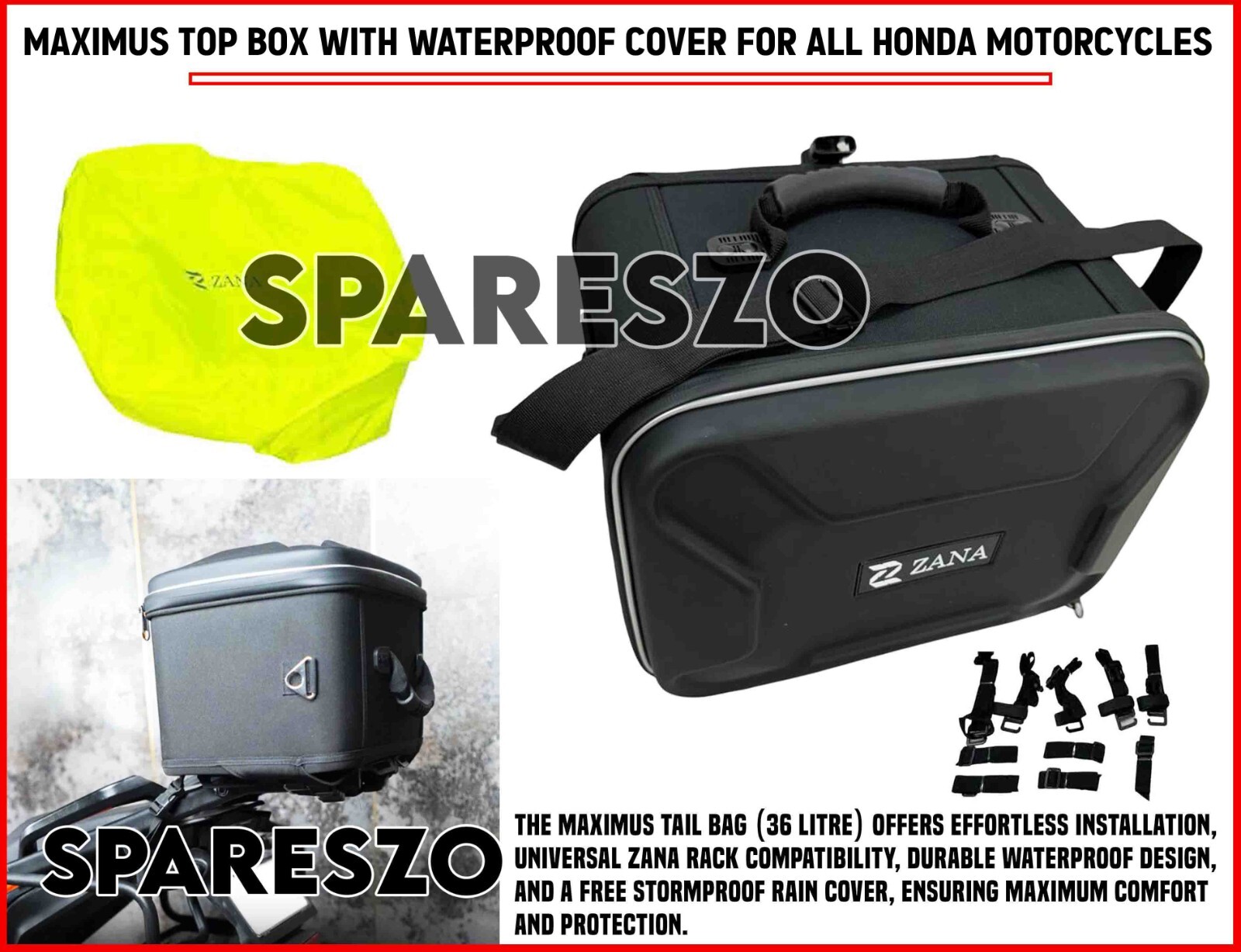 Waterproof Maximus Top Box for All Honda Motorcycles