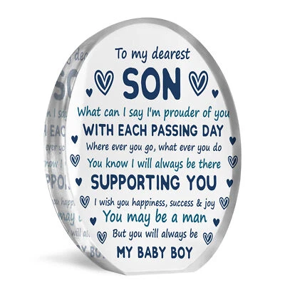 RED OCEAN Son Gift From Mum and Dad Son Plaque Gift For Christmas Birthday Keepsake Gift