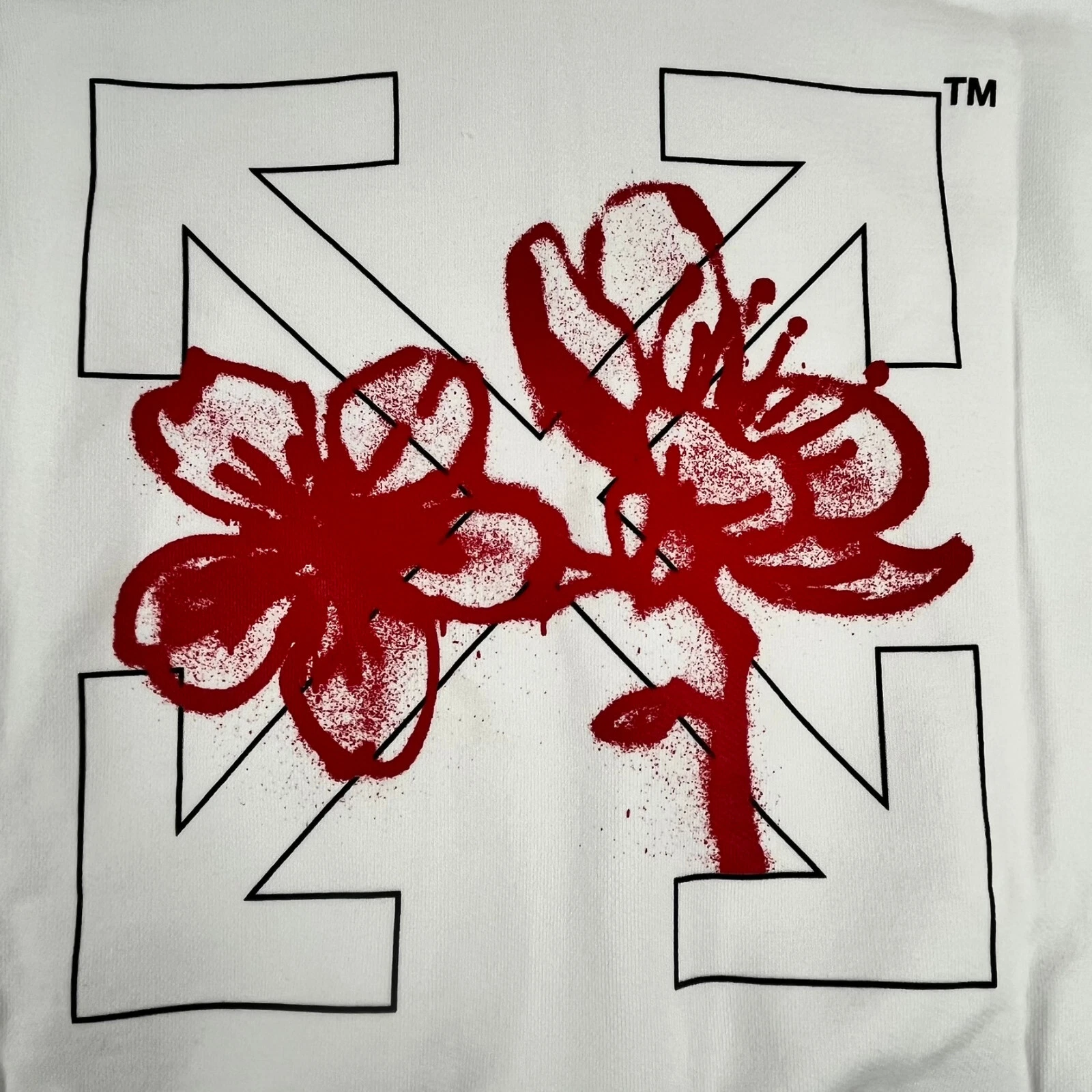 OFF WHITE CNY Felpa con Cappuccio Cropped Nero Rosso XS NUOVA CON ETICHETTE Autentica