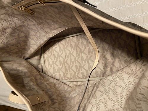 Borsa a mano Michael Kors Jet Set da viaggio grande tracolla borsa zip marrone firma - Foto 5 di 6