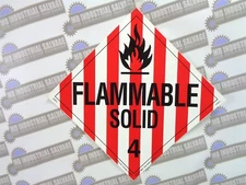 NEW LabelMaster FLAMMABLE SOLID 4 PN: Z-EZ13 WARNING Sticker 10-3/4" x 10-3/4"