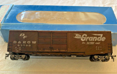 E&C Shops 0301 HO 50 ft Double Door Box Car Rio Grande Built Weathered 63500