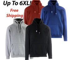 Big & Tall Men's Hoodie Essentials Hooded Pullover Sweatshirt Heavy Fleece Blend