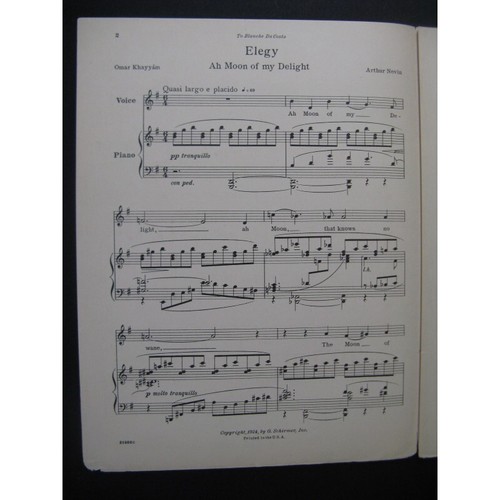 Nevin Arthur Elegy Chant Piano 1924 - Picture 3 of 4