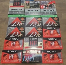 Blank cassette 18 Lot Sealed Maxell Xlii 90 Supertape Sony HF TDK D90 Fuji Dr-I