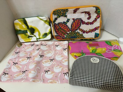 Dior Lilly Pulitzer Trina Turk La Mer Two Faced Cosmetic  Pouches Lot of 5