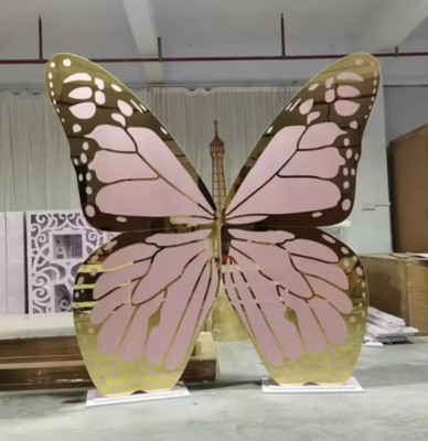 Mirror Butterfly Drop Party Bridal Background Event Decorative, Photo Booth Prop