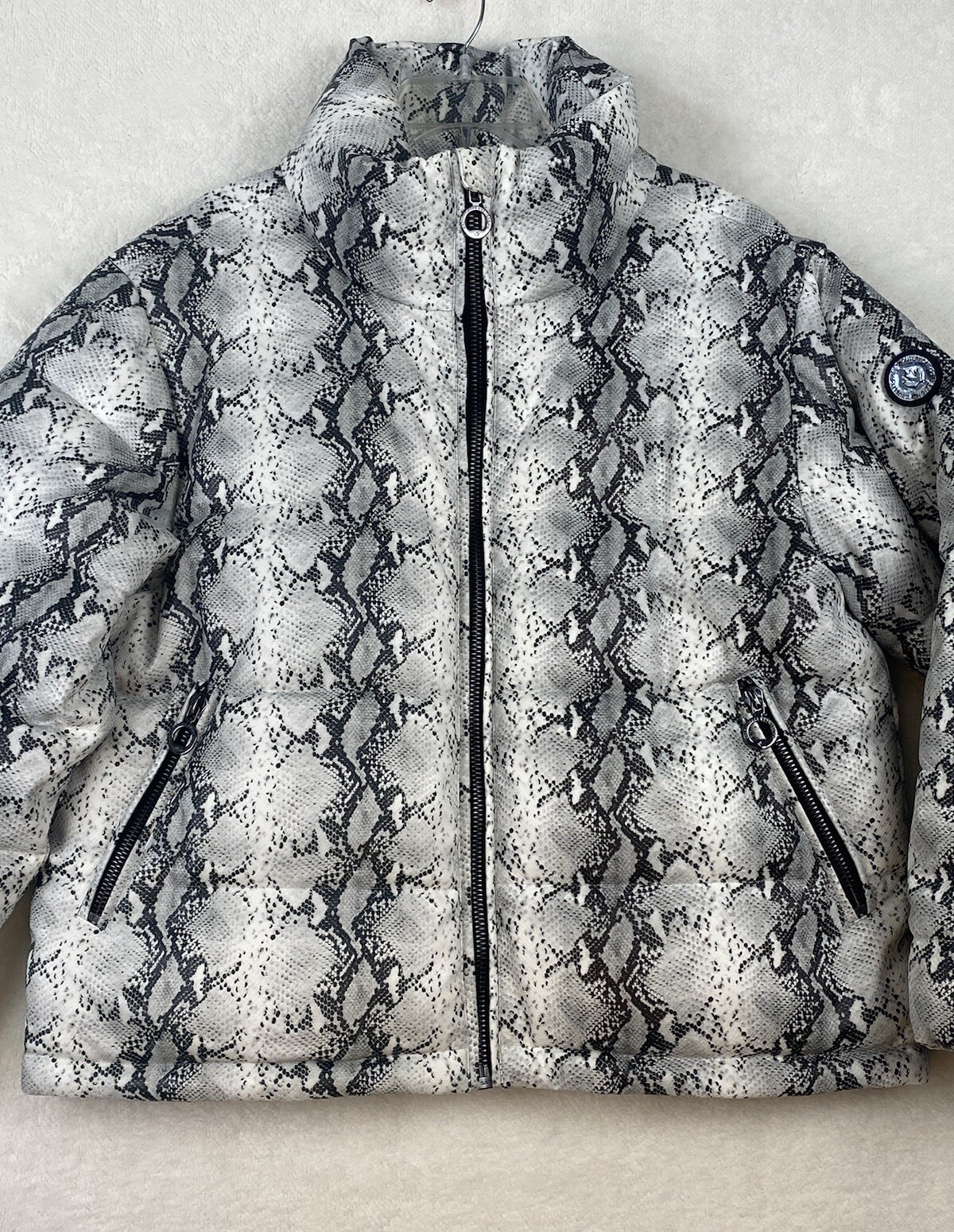 Noize Womens Jozy White Python Puffer Winter Coat… - image 3