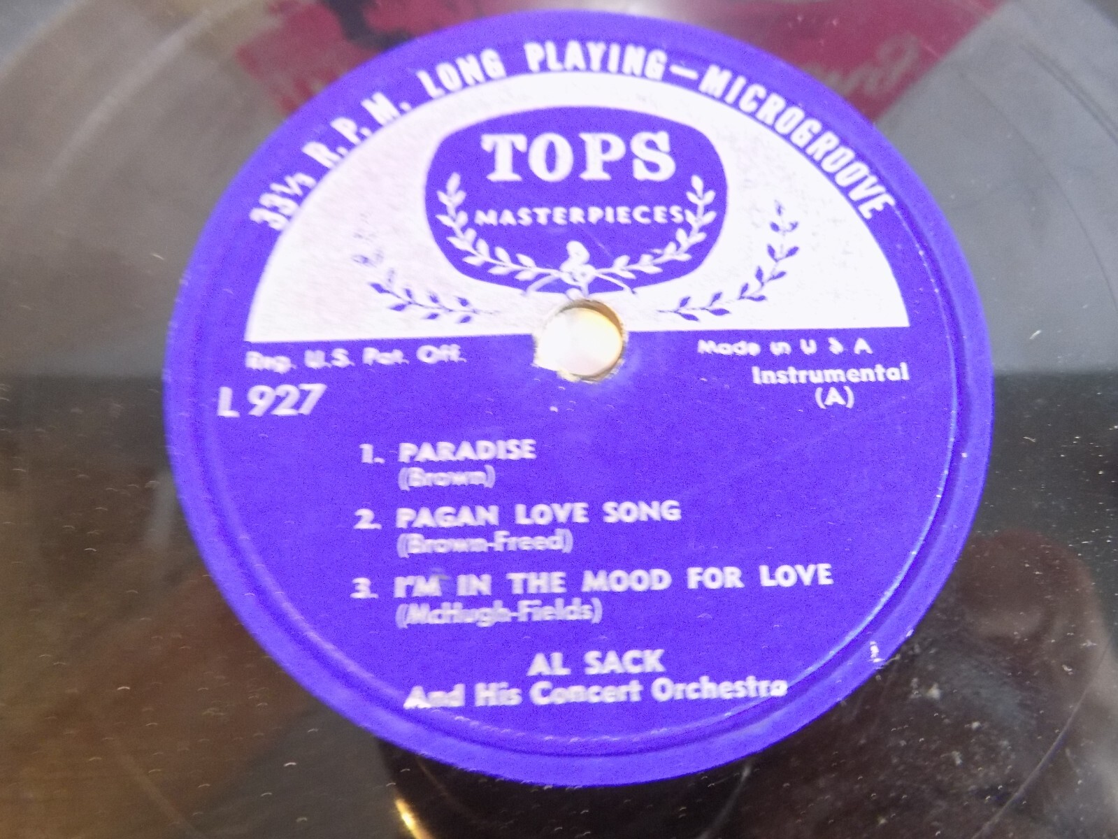 AL SACK ORCHESTRA MUSIC FOR DREAMING 10" ALBUM TOPS RECORDS L927 VG+/VG