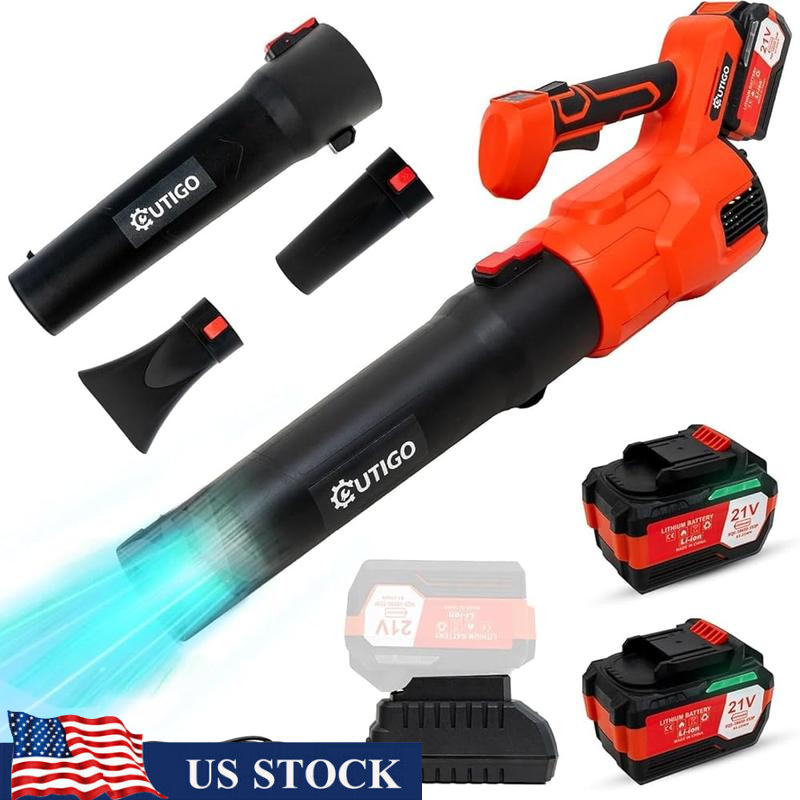 Cordless Leaf Blower 21V 45Ah Battery 2 Speeds Lightweight Garden Tool New