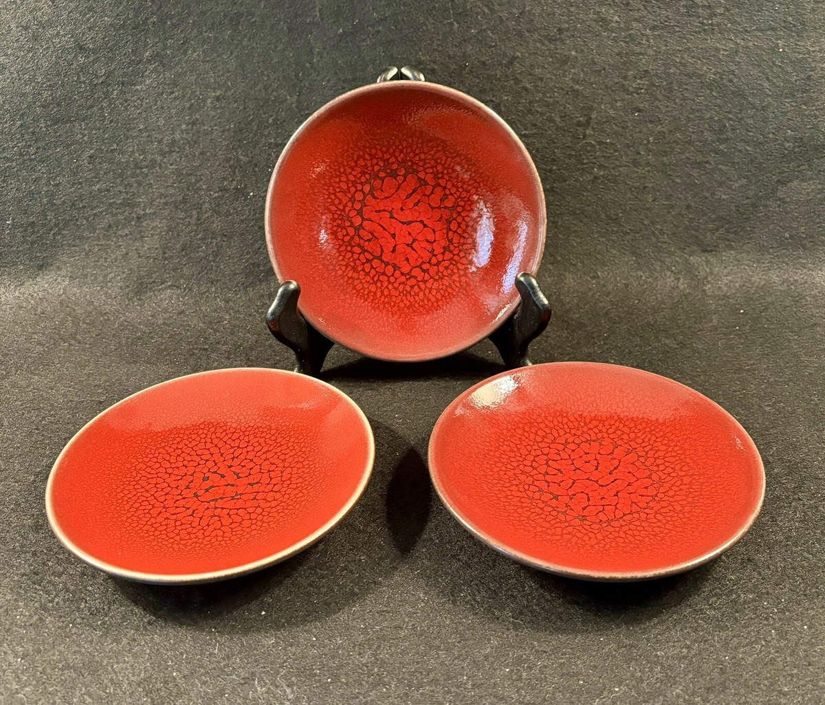 Jars-France Tourron Cerise Set of Three Bread & Butter Plates EUC