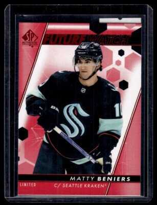 2022-23 SP Authentic Future Watch Red Paralell Matty Beniers RC Seattle Kraken